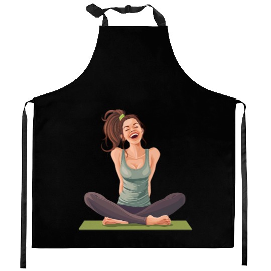 Joyful Yoga Moment Meditation Pose Kitchen Aprons