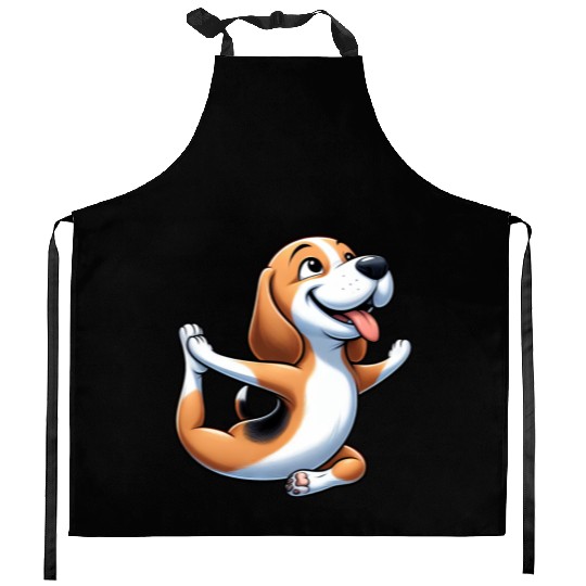 Beagle Yoga Fitness Meditation Kitchen Aprons