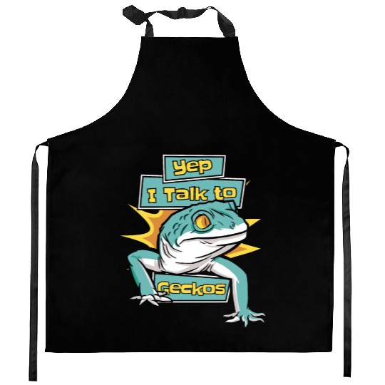 I Talk To Geckos Lizard Gekkota Crested Leopard Kitchen Aprons