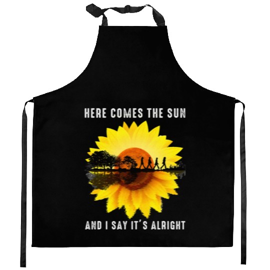 Here Comes The Sun And I Say It s Alright Guitar Kitchen Aprons
