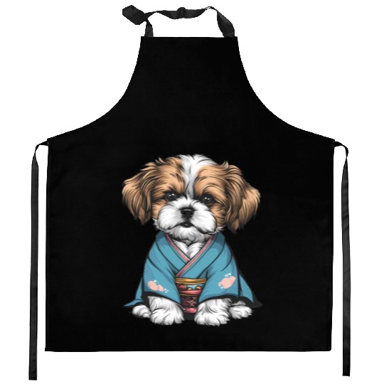 Shih Tzu In Kimono Kitchen Aprons