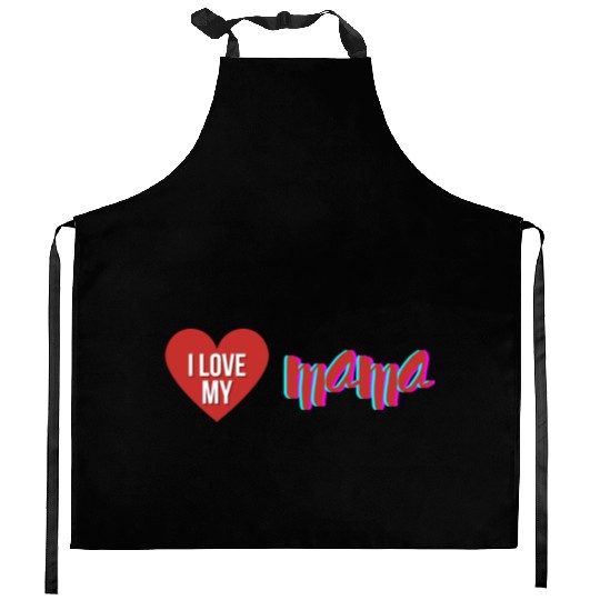 i love my mom 4 Kitchen Aprons
