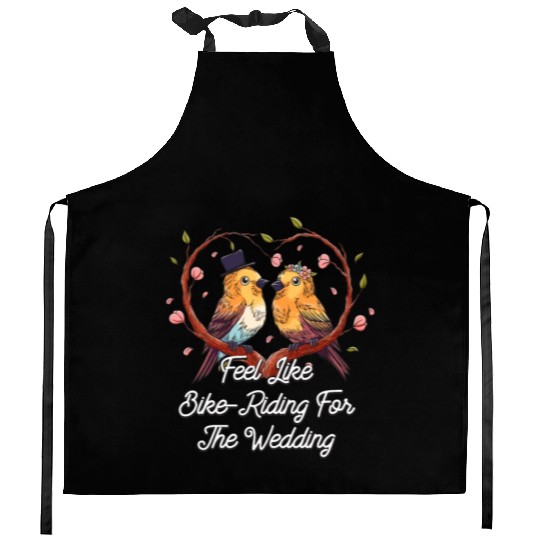 Feel Like Bike Riding For The Wedding Engagement Kitchen Aprons