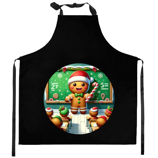 Gingerbread Teach's Yuletide Class Kitchen Aprons