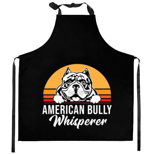 Live Love Bark Retro Vintage American Bully Funny Kitchen Aprons