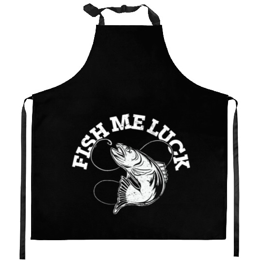 Funny Lake River Fishing Pun Fish Me Luck Boating Kitchen Aprons