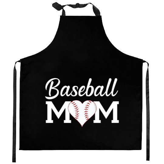 baseball mom funny gift for mothers day Kitchen Aprons