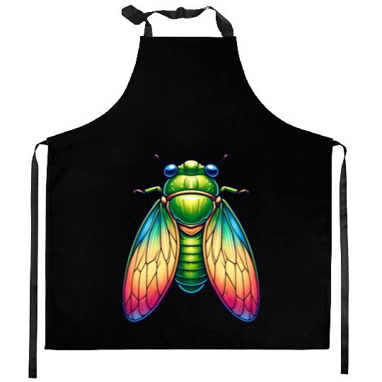 Colorful Cicada Kitchen Aprons