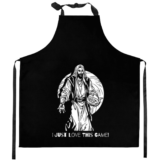 Jesus Loves Basketball Kitchen Aprons