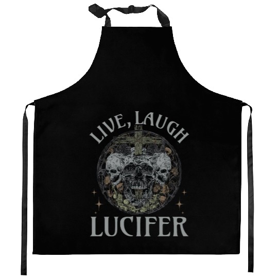 Live Love Lucifer Goth Festival Death Metal Kitchen Aprons