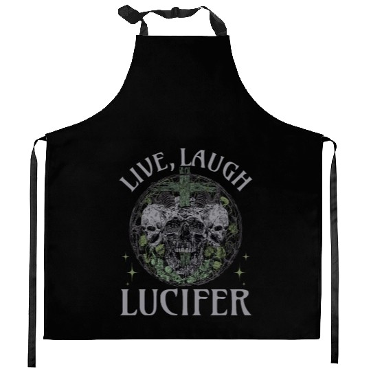 Live Love Lucifer Goth Festival Death Metal Kitchen Aprons
