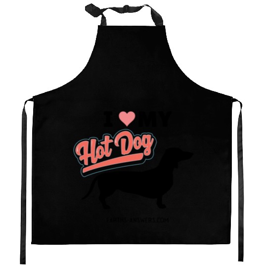 Dachshund Dog Lover Gift Kitchen Aprons Love My Hot Dog