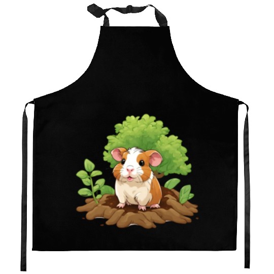 Earth Day Guinea Pig: Vibrant Eco-Friendly Design Kitchen Aprons