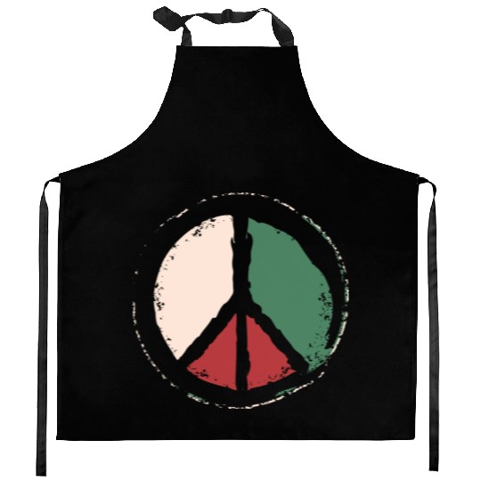 Free Palestine - Peace Symbol Kitchen Aprons