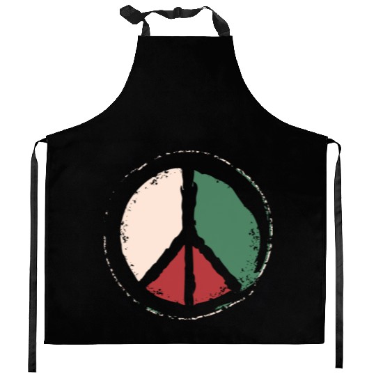 Free Palestine - Peace Symbol Kitchen Aprons