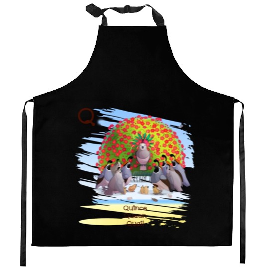 Unique Creative Cute Q Alphabet Quince Queen Quail Kitchen Aprons