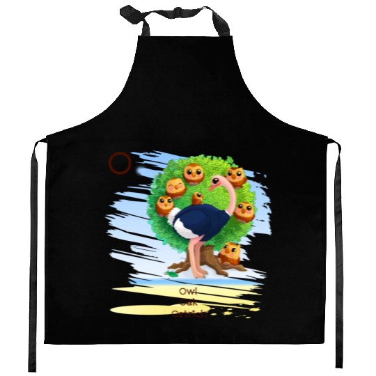 Unique Creative Cute O Alphabet Owl Oak Ostrich Kitchen Aprons