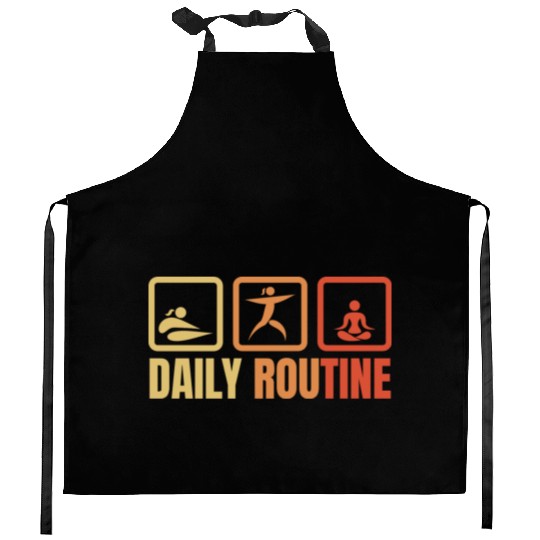 Yoga Daily Routine Kitchen Aprons