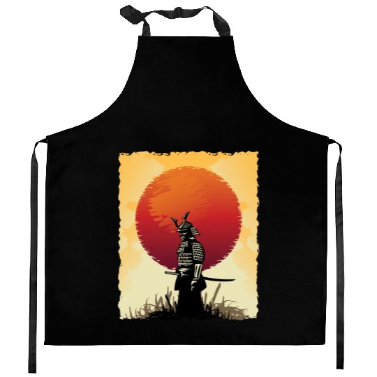 Samurai Japan Fighter Japanese Art Kitchen Aprons