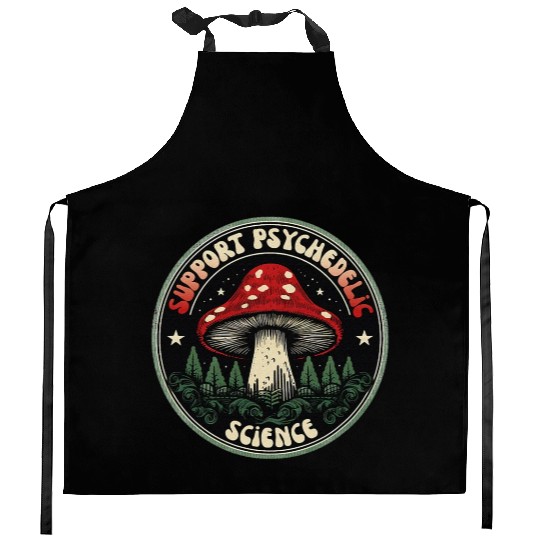 Support Psychedelic Science Magic Mushrooms Kitchen Aprons
