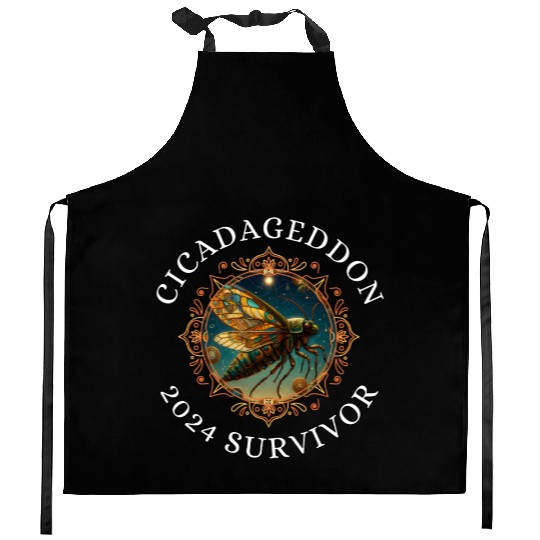 Cicadageddon Invasion Tour 2024 Funny Cicada Event Kitchen Aprons