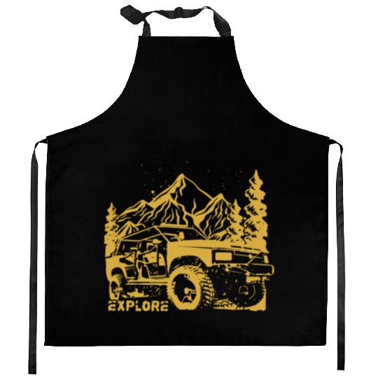 Jeep Car and Nature Mount Kitchen Aprons