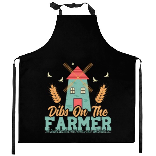 Dibs On The Farmer Farming Animal Farm Kitchen Aprons