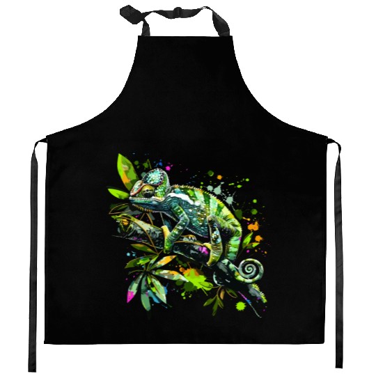 Chameleonaire A Rich Lizard for Lizard Pet Lover Kitchen Aprons