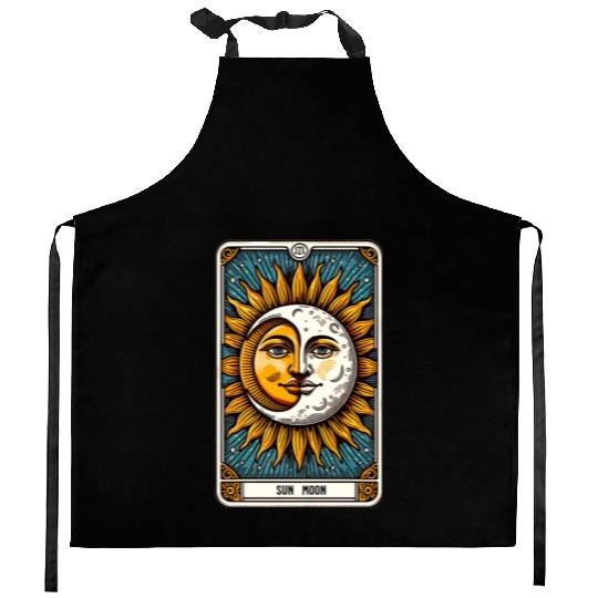 Tarot Card Sun Moon Kitchen Aprons