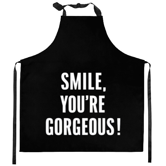 Smile You're Gorgeous Positive Affirmation Kitchen Aprons