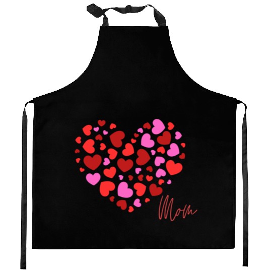 Hearts Love Mom 1 Kitchen Aprons