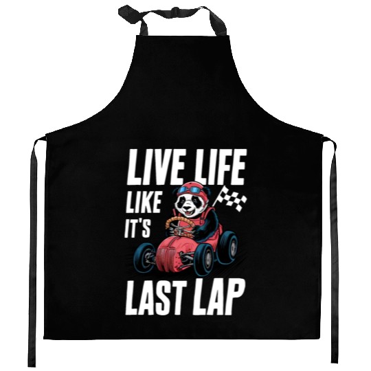 Live Life Like It's The Last Lap Car Racing Quotes Kitchen Aprons