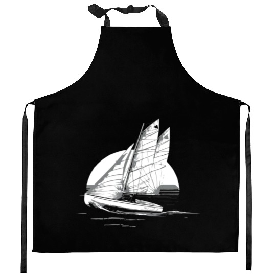 optimist sailing boat Kitchen Aprons
