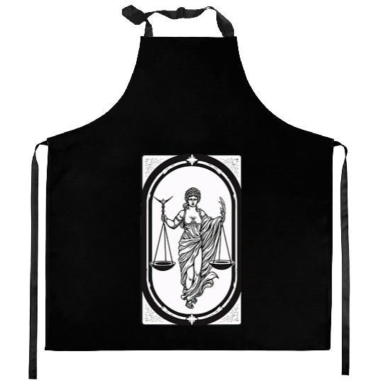Themis Tarot Card Astrology Occult Mystical Kitchen Aprons