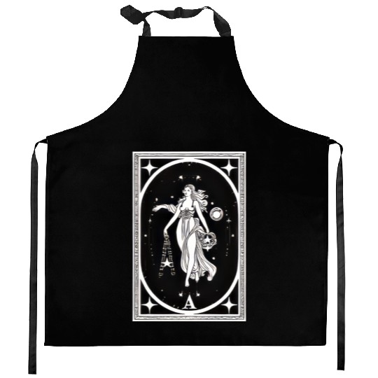 Themis Tarot Card Astrology Occult Mystical Kitchen Aprons