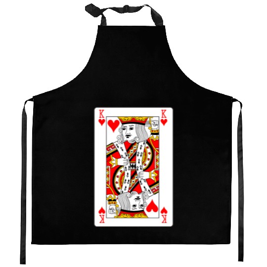 King of Hearts Playing Card Kitchen Aprons