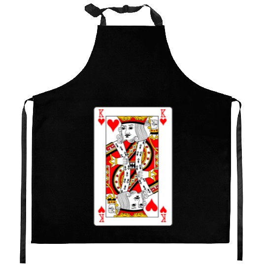 King of Hearts Playing Card Kitchen Aprons