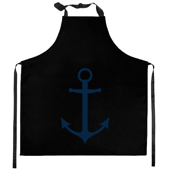 Navy Blue Sailing Boat Anchor Kitchen Aprons