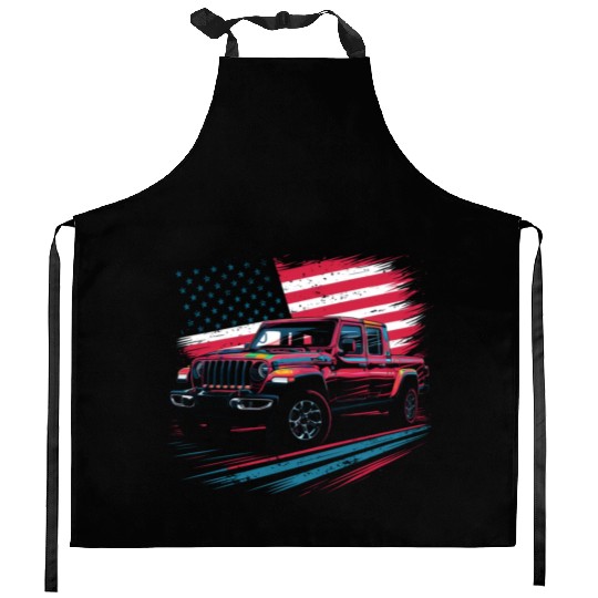 Jeep Gladiator JT US Flag Kitchen Aprons