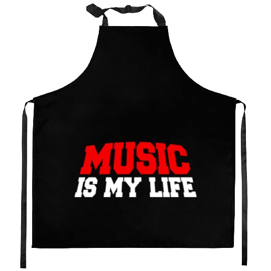 Music Is My Life Party Club Concert Sound Love Kitchen Aprons