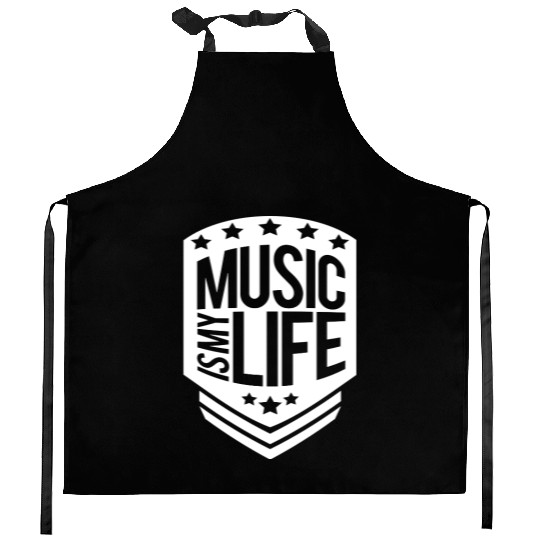 Music Is My Life Party Club Concert Sound Love Kitchen Aprons