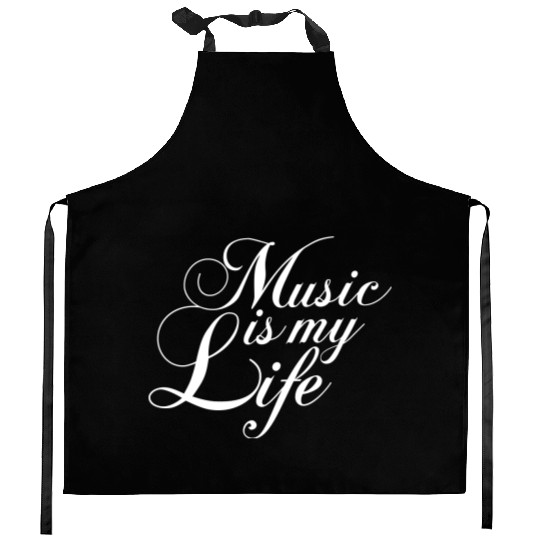Music Is My Life Party Club Concert Sound Love Kitchen Aprons