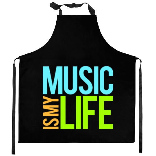 Music Is My Life Party Club Concert Sound Love Kitchen Aprons