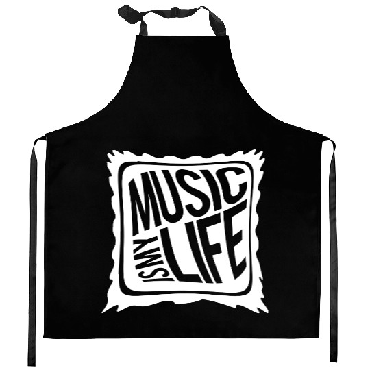 Music Is My Life Party Club Concert Sound Love Kitchen Aprons