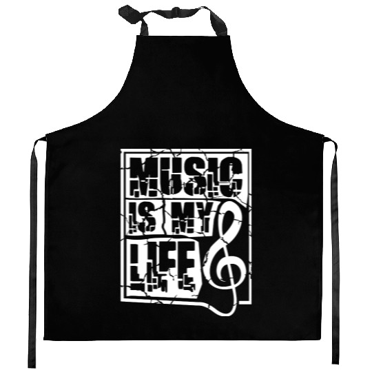 Music Is My Life Party Club Concert Sound Love Kitchen Aprons