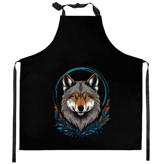 Flag Wolves July Howling Wolf Kitchen Aprons
