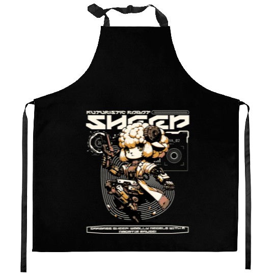 Aries Sheep Future Farm Animal Ram Robot Wool Kitchen Aprons