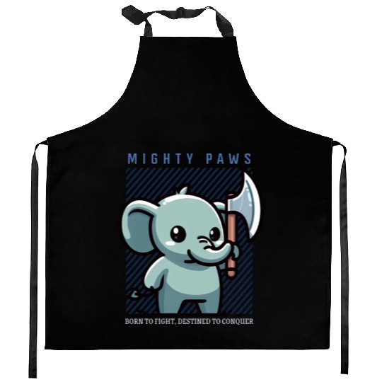 Born To Fight Elephant Kitchen Aprons