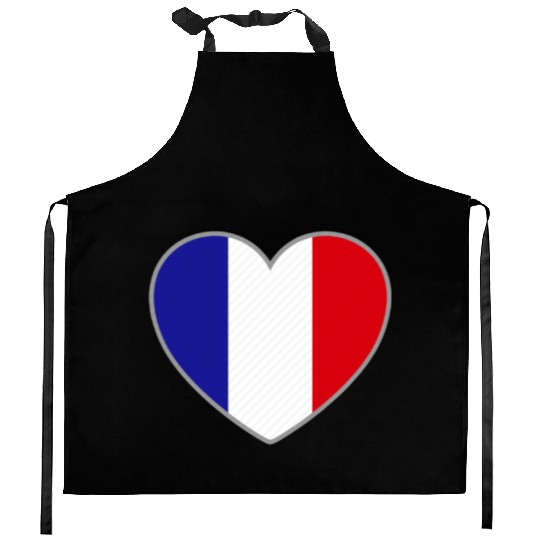 France flag heart unique French national Kitchen Aprons