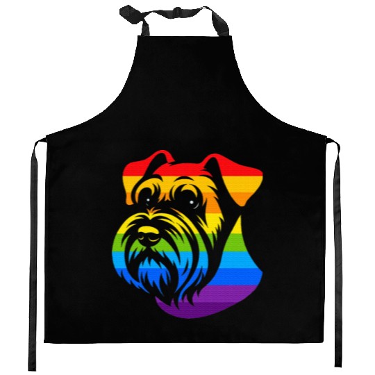 Miniature Schnauzer Rainbow LGBT Gay Pride Lesbian Kitchen Aprons